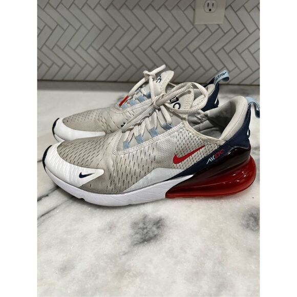 Nike Air Max 270 Men's Size 10.5 USA White Red Navy DJ5172-100 Used, no Box - Picture 1 of 7